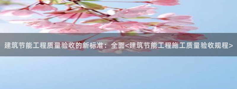 e尊国际娱乐官网地址：建筑节能工程质量验收的新标准：全面<建筑节能工程施工质量验收规程>