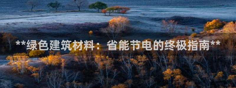 e尊国际app：**绿色建筑材料：省能节电的终极指南**